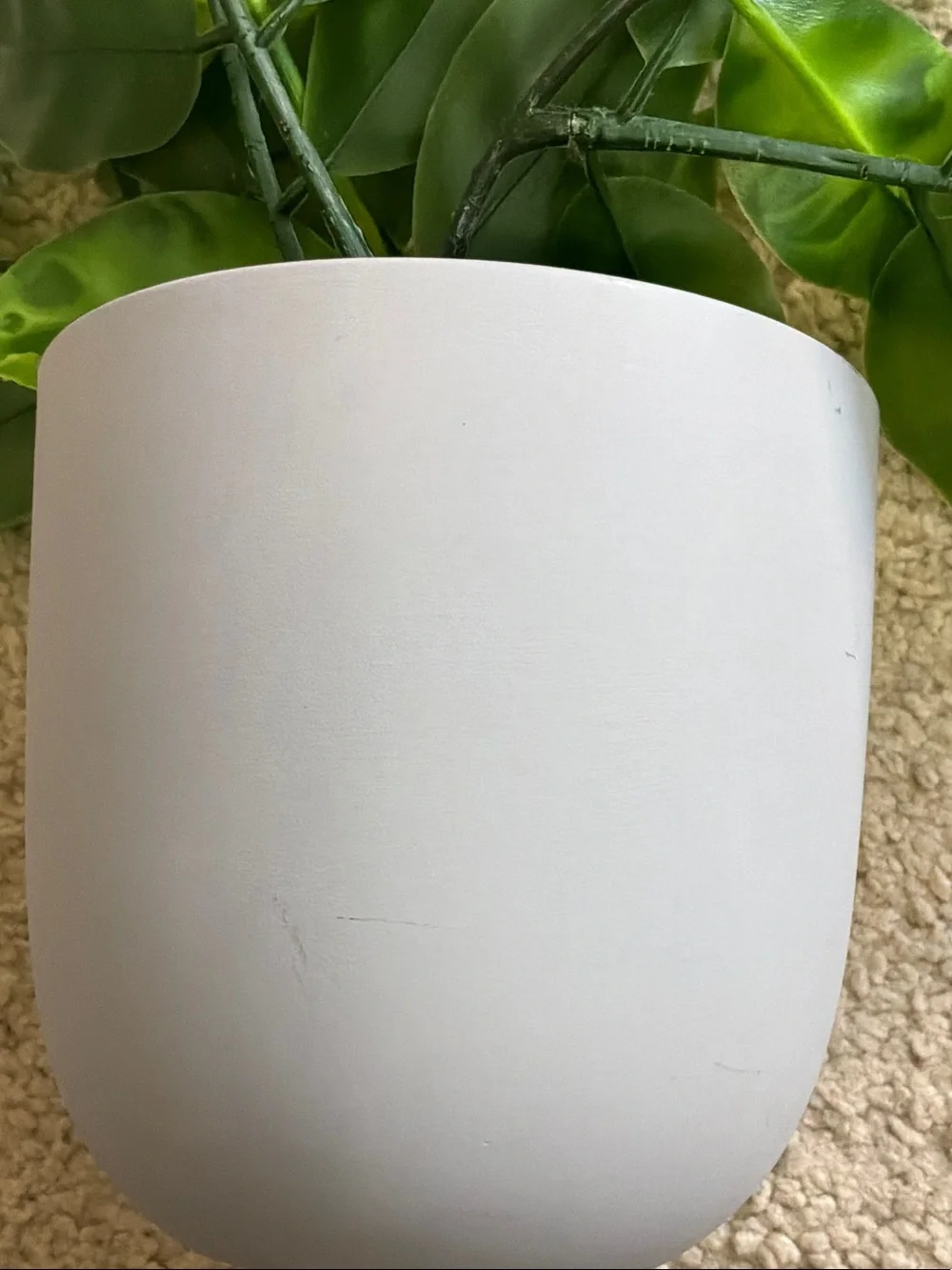 Green Artificial Hanging Pothos in White Planter by